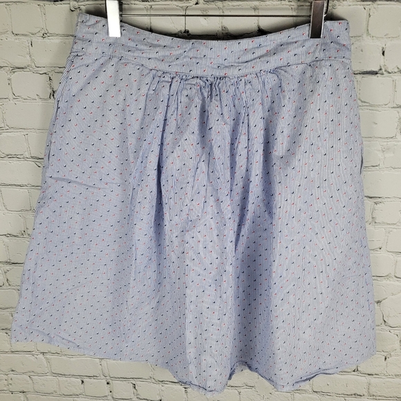 LUNA MOON | vintage inspired button down front slit moon stripe print skirt - Picture 5 of 9